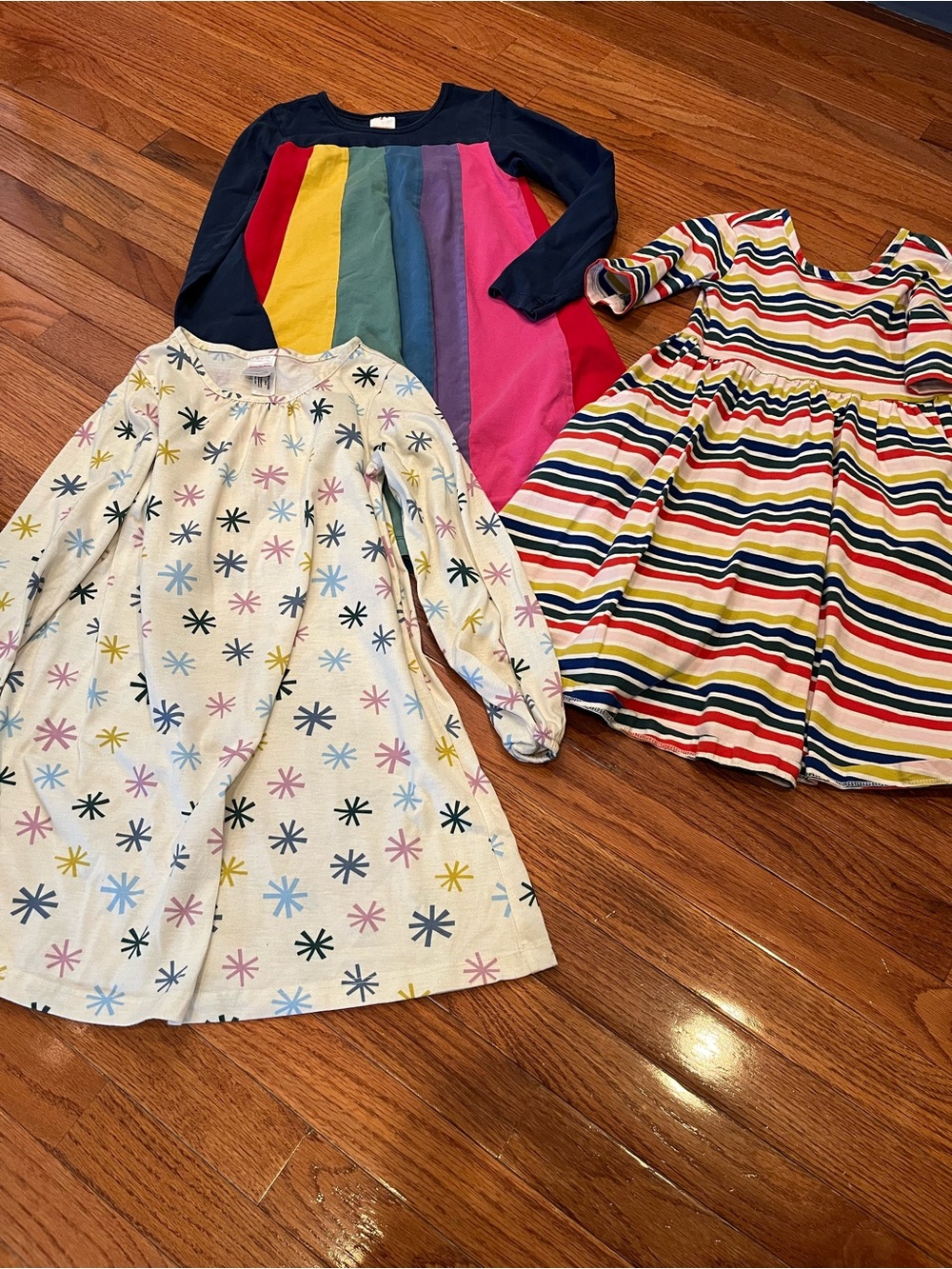 Hanna Andersson Girls' Size 8 Multicolor Rainbow, Stripe & Star Print Dresses